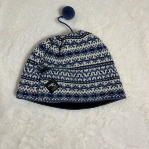Nordic Style Blue and White Knit Beanie